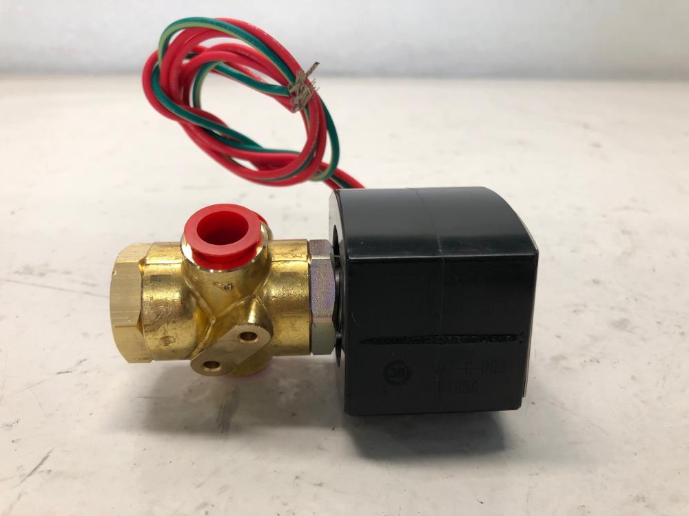 ASCO 1/4" NPT 2-Way Brass Solenoid Valve, 250 PSI, EF8320G192, EF8003G2